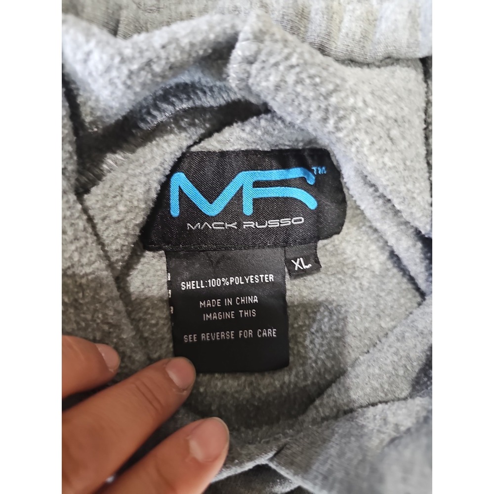 Mack Russo Men's Gray Pullover Hoodie XL Fleece Hooded Sweatshirt Kangaroo... - Picture 2 of 5